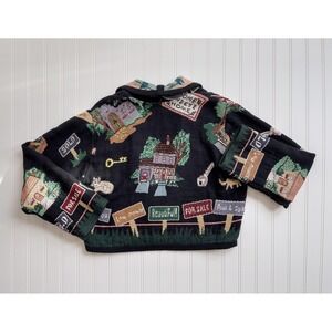 vtg‎ It's Outta The Bag Unge Potch Ket real estate cropped tapestry jacket